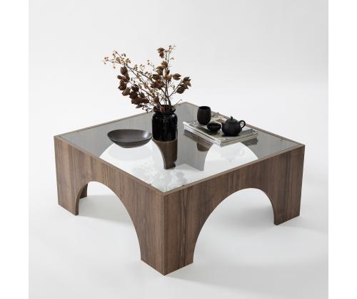 Kohvilaud Seine - Transparent, Walnut