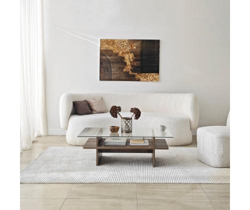 Kohvilaud Saga Rectangle - Walnut, Transparent