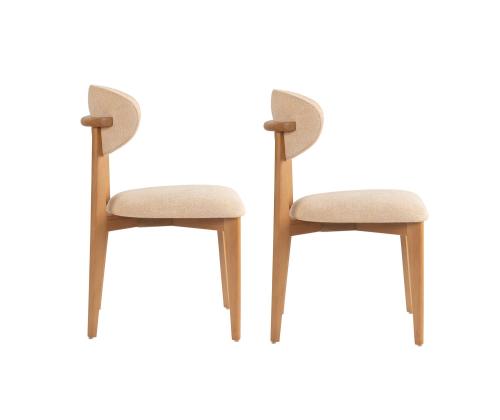 Mööblikomplekt toolid Lionte - Beige, Light Oak