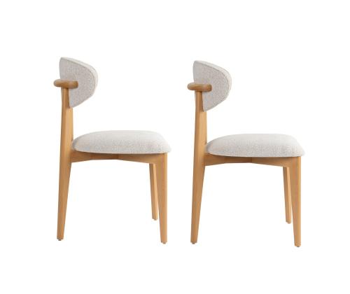 Mööblikomplekt toolid Lionte- White, Light Oak