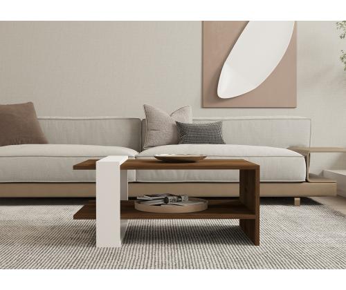 Kohvilaud Gaye - Walnut, White
