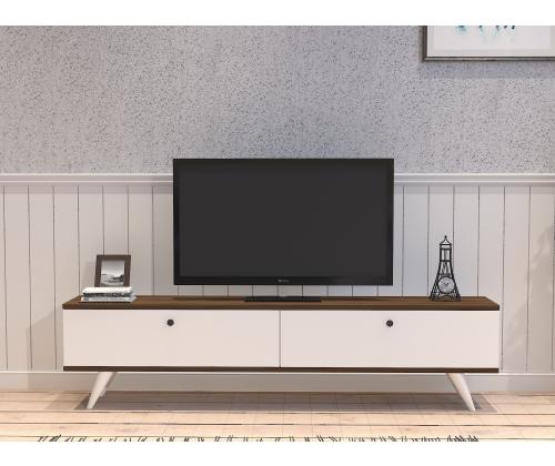 TV laud Paris - White, Walnut