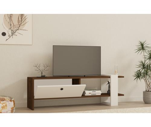 TV laud Gaye - Walnut, White