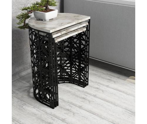 Mööblikomplekt lauad Stil - White Marble