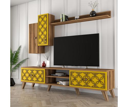 TV laud Class S - Walnut, Yellow