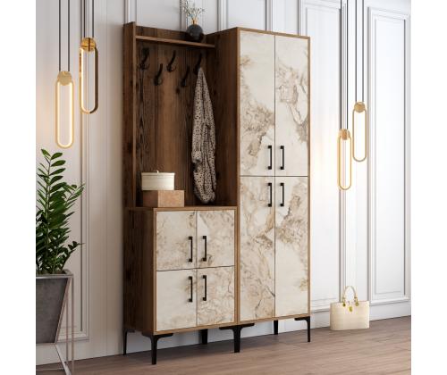 Berlin BA - Walnut, White Marble