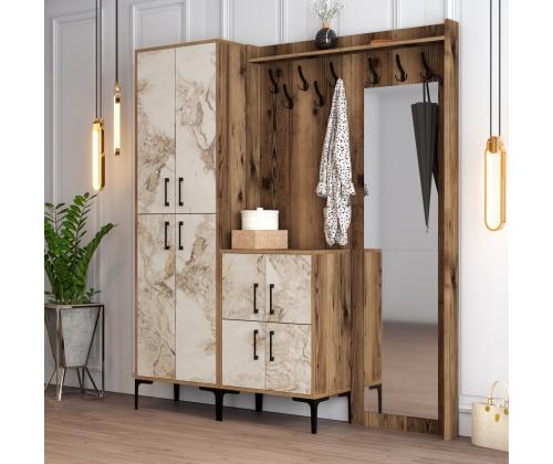 Berlin ABC - Walnut, White Marble