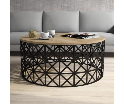 Kohvilaud Selin Metal Ferforje - Oak