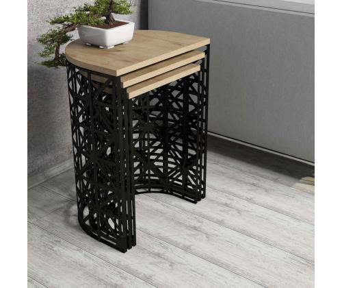 Mööblikomplekt lauad Stil Metal Ferforje - Oak