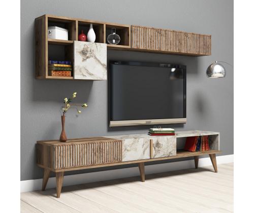 Milan - Walnut, White Marble