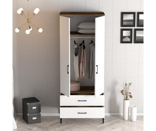 Kumsal T - Walnut, White