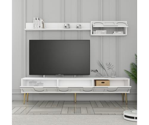 TV laud Lyon 2 - White, Gold