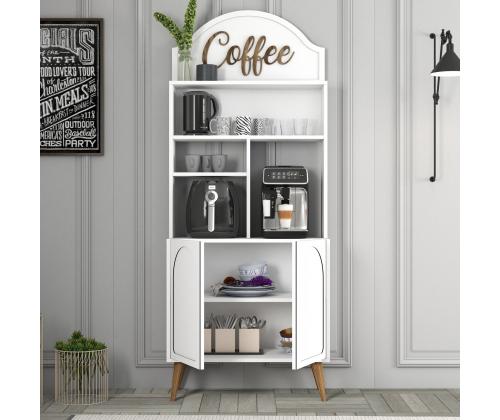 Kohvilaud Lyon 80 - White, Walnut