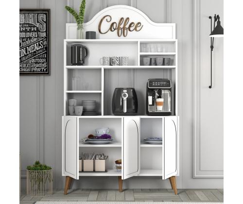 Kohvilaud Lyon 120 - White, Walnut