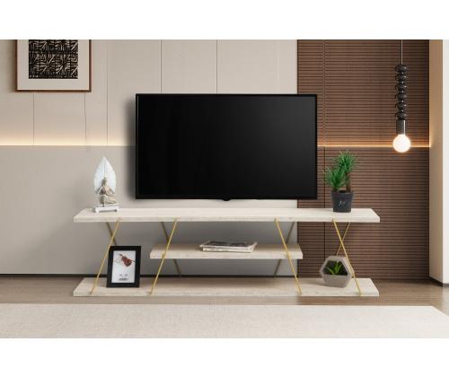 TV laud Canaz - Gold, Travertine