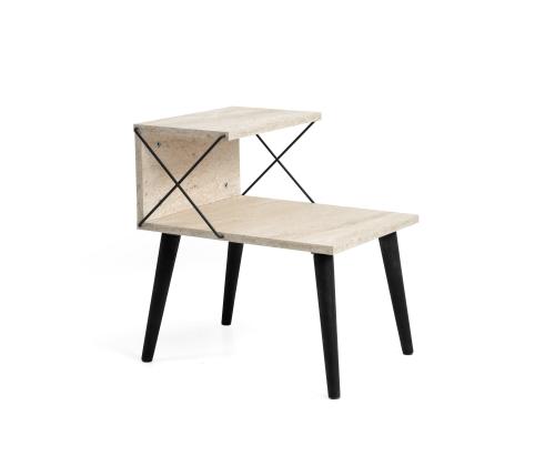 Cross - Black, Travertine