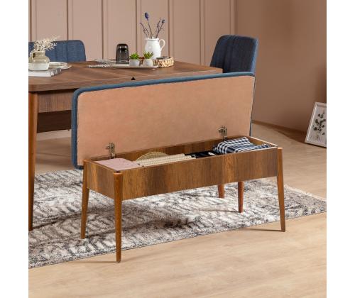 Mööblikomplekt toolid Vina 1048 - Dark Blue, Walnut