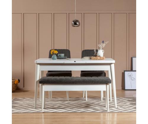 Vina Bench Anthracite, White