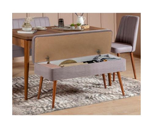 Mööblikomplekt toolid Vina 0701 - 4 - Walnut, Grey