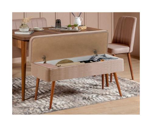 Mööblikomplekt toolid Vina 0900 - 4 - Walnut, Stone