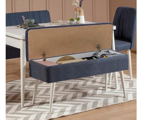 Mööblikomplekt toolid Vina 1048 - 4 - White, Dark Blue