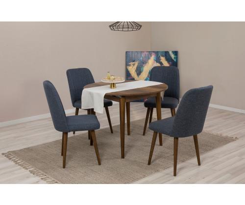 Mööblikomplekt toolid Vina 1048 - Walnut, Navy Blue