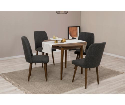 Mööblikomplekt toolid Vina 1053 - Anthracite, Walnut