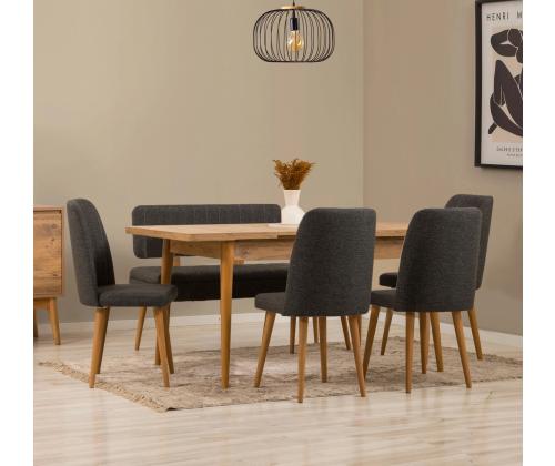 Mööblikomplekt toolid Vina - Atlantic Pine, Anthracite