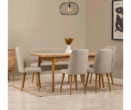 Mööblikomplekt toolid Vina - Atlantic Pine, Cream