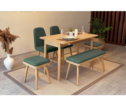 Mööblikomplekt toolid Vina Mini 03 1070 - Oak, Green