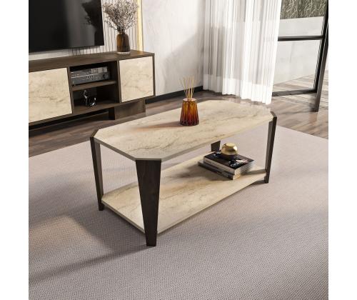 Kohvilaud Monao - Walnut, Travertine