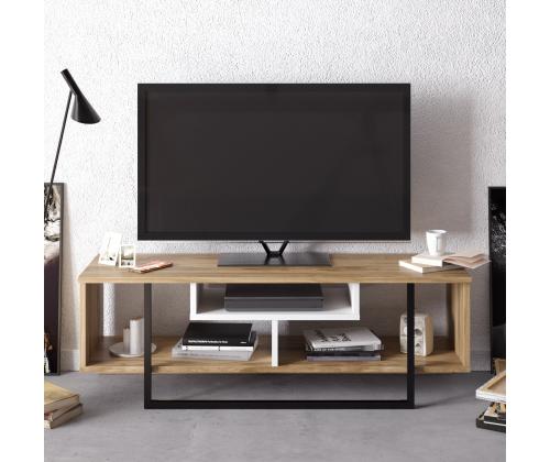 TV laud Asal (120) - Oak, White, Black