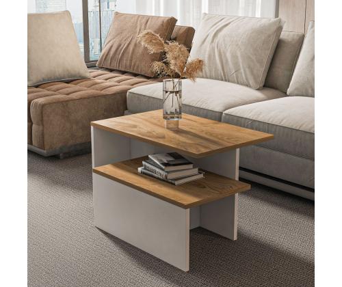 Mööblikomplekt lauad Twins - Oak, White