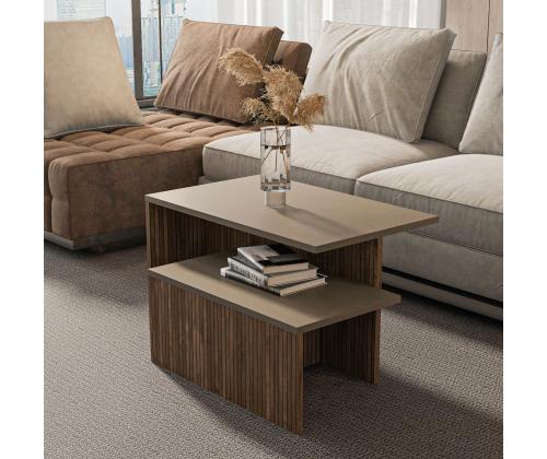 Mööblikomplekt lauad Twins - Taupe, Oak