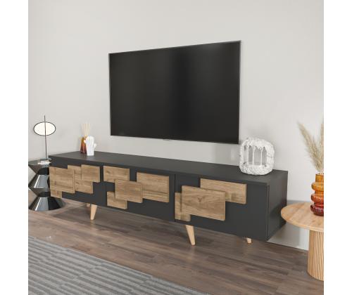 TV laud 3 D - Anthracite, Walnut