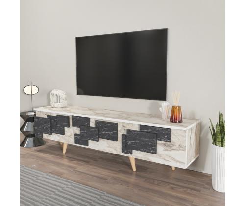 TV laud 3 D - White, Marble