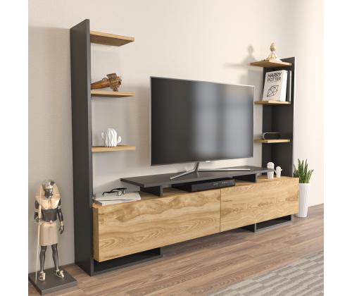 TV laud Ava - Oak, Black