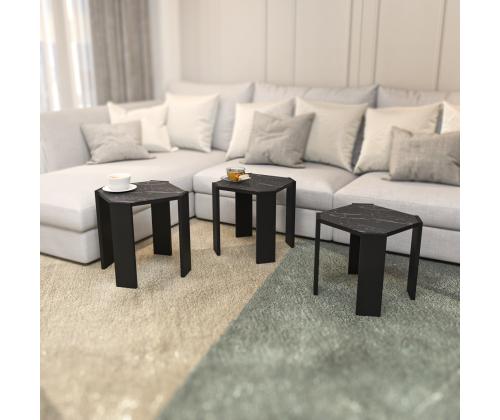 Kohvilaud Lori - Black, Marble