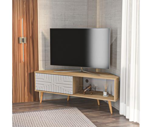 TV laud Mora - Sapphire Oak, White