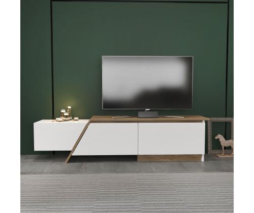 TV laud Zonas - White, Walnut