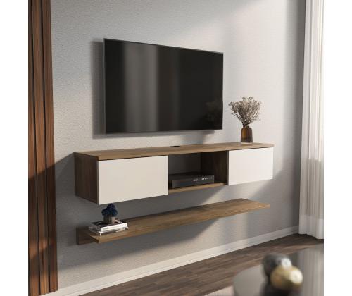 TV laud Elia - Walnut, White