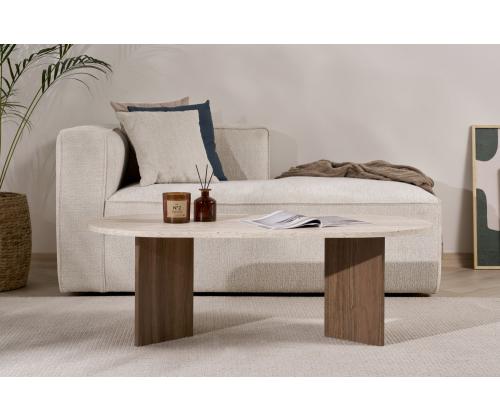 Kohvilaud Sable - Travertine, Walnut