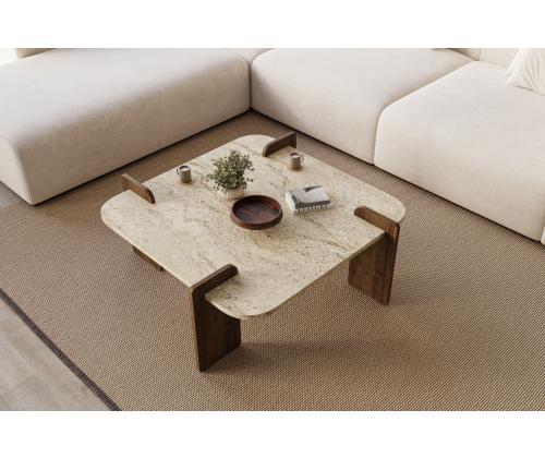 Kohvilaud Afrolli - Travertine, Walnut