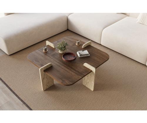 Kohvilaud Poalla - Walnut, Travertine