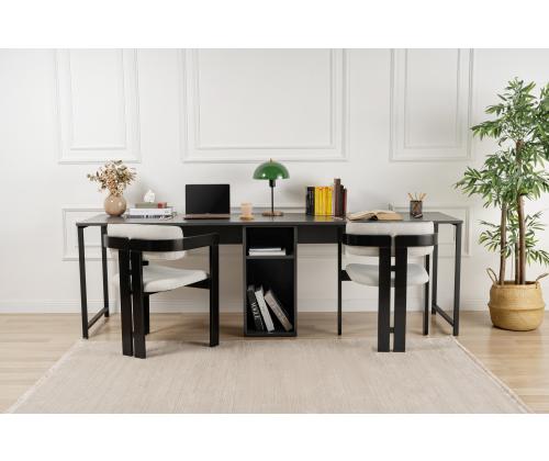 Twin Study Desk - Anthracite, Black
