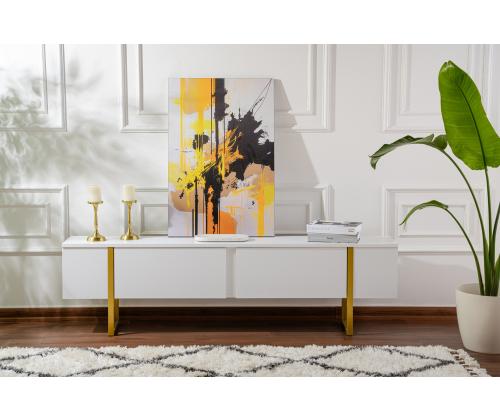 TV laud Serenity - White, Gold