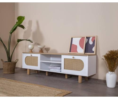 TV laud Bohem - White, Oak