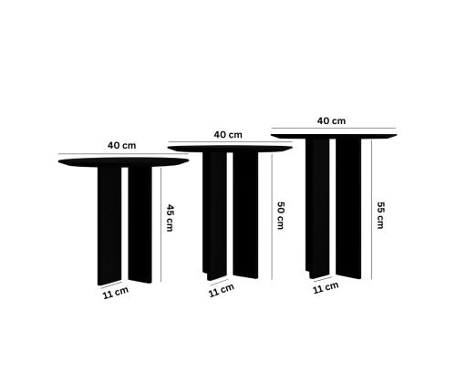 Kohvilaud Leo (55 + 50 + 45) - Black