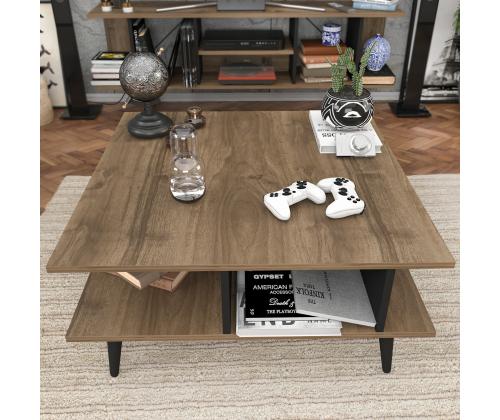 Kohvilaud Akya - Walnut, Black