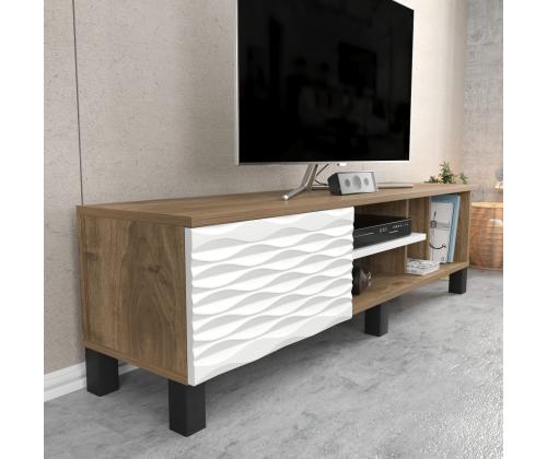 TV laud Olyo - Walnut, White